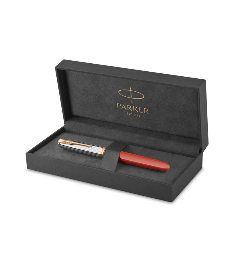 PARKER 51 PREMIUM RED GT FOUNTAIN PEN