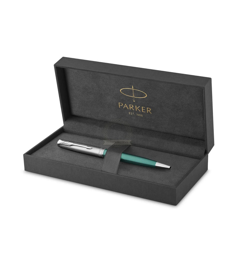 PARKER SONNET SAND BLASTED METAL GREEN CT BALLPOINT PEN