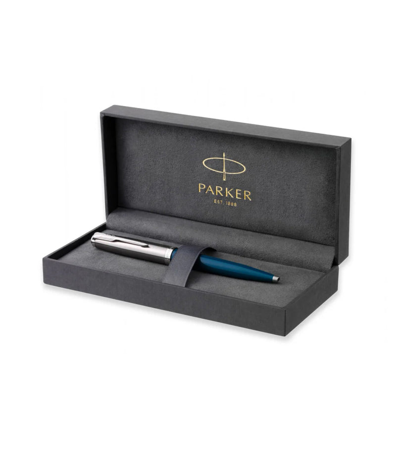 PARKER LUXURY PEN BP 51 TEALL BLUE RESIN CHROME TRIM