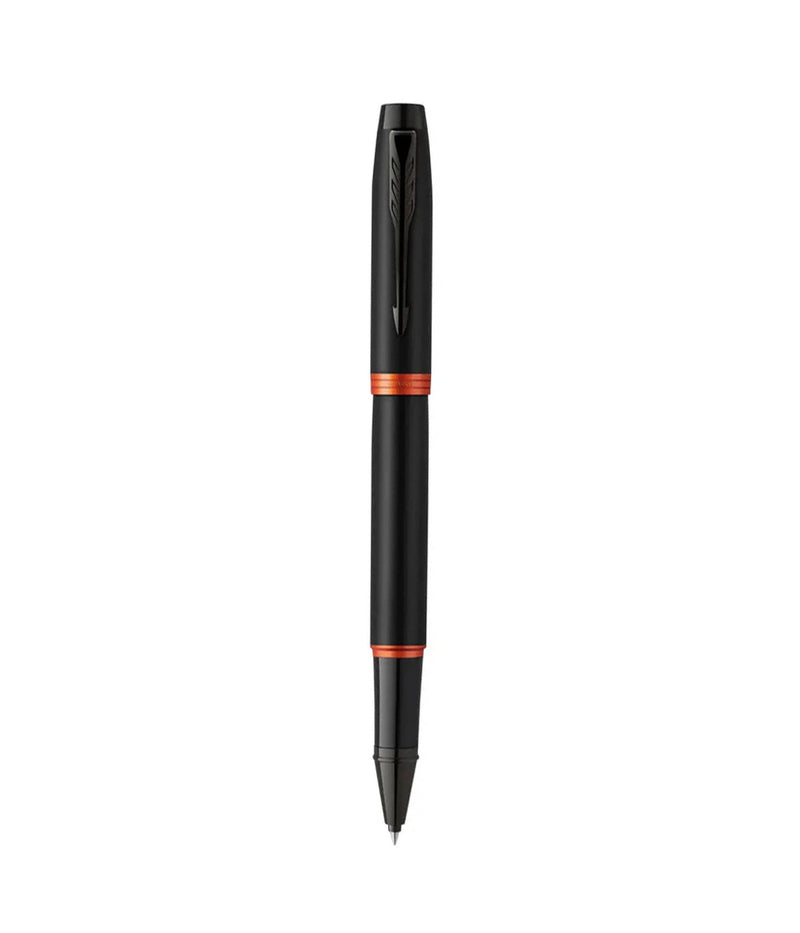 PARKER PEN ROLLERBALL ORANGE RING BLACKT MATTE