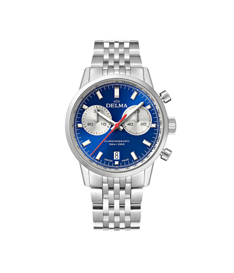 SWISS MADE MAN WATCH CHRONOGRAPH STEEL BLUE