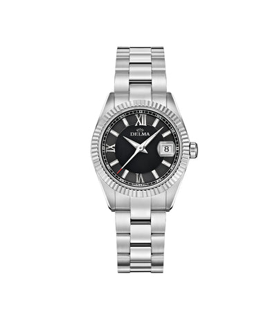 SWISS MADE LADIES WATCH STEEL BLACK DIAL SA