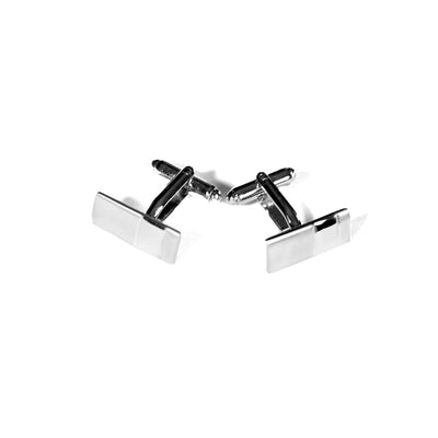 CUFFLINKS RODIUM PLATED SATIN SPAIN MADE