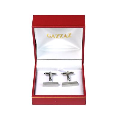 CUFFLINKS RODIUM PLATED SATIN SPAIN MADE