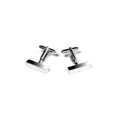 CUFFLINKS RODIUM PLATED SATIN SPAIN MADE