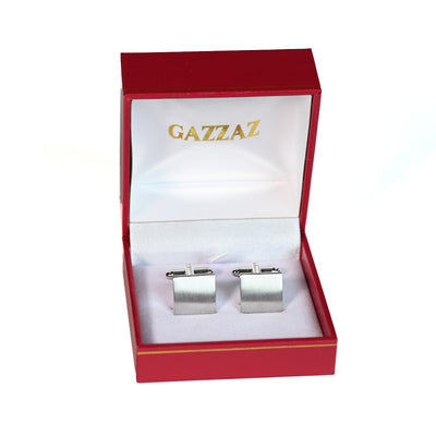 CUFFLINKS RODIUM PLATED SATIN SPAIN MADE