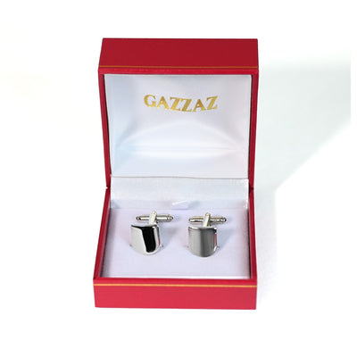 CUFFLINKS RODIUM PLATED SATIN SPAIN MADE