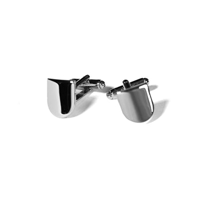 CUFFLINKS RODIUM PLATED SATIN SPAIN MADE