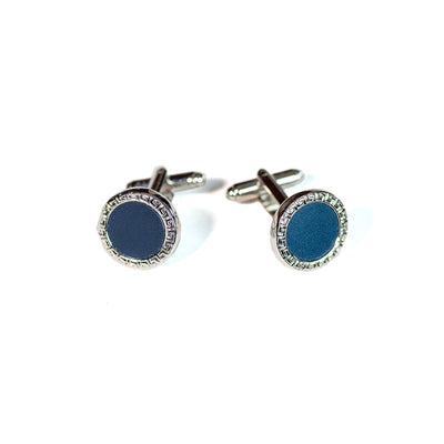 CUFFLINKS RODIUM PLATED NAVY SPAIN MADE