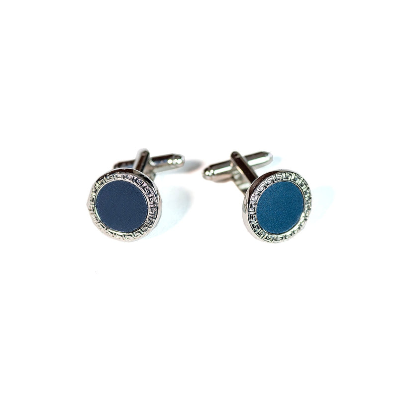 CUFFLINKS RODIUM PLATED NAVY SPAIN MADE