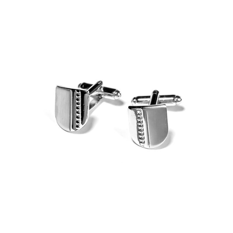 CUFFLINKS RODIUM PLATED SATIN SPAIN MADE