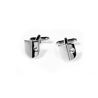 CUFFLINKS RODIUM PLATED SATIN SPAIN MADE