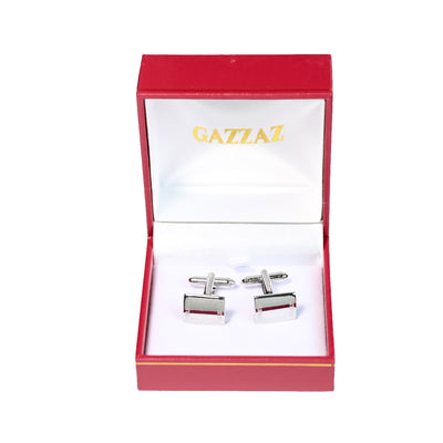 CUFFLINKS RODIUM PLATED LASER SPAIN MADE