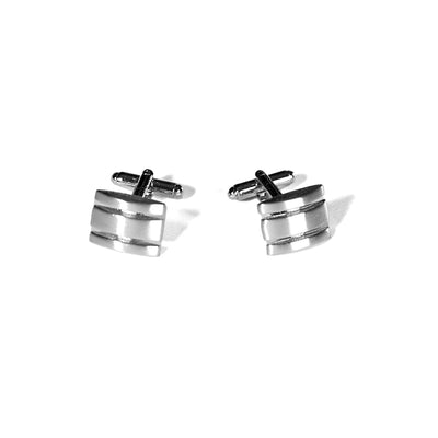 CUFFLINKS RODIUM PLATED SATIN SPAIN MADE