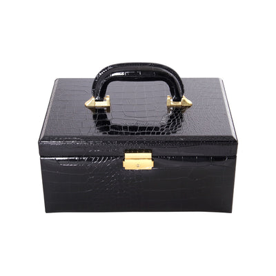 PRINTED CROCO LEATHER JEWE BOX BLACK