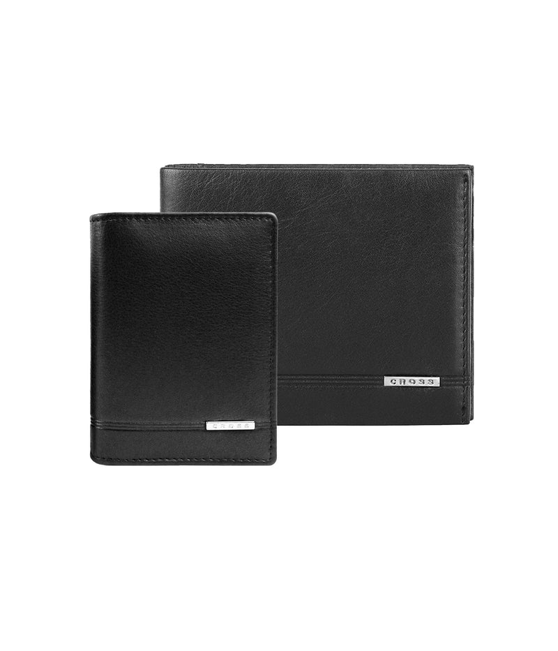 CROSS SET OF SLIM WALLET WITH CARDS INSIDE & CROSS WALLET BLACK COLOR