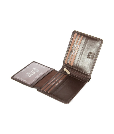 GAZZAZ LEATHER WALLET BROWN