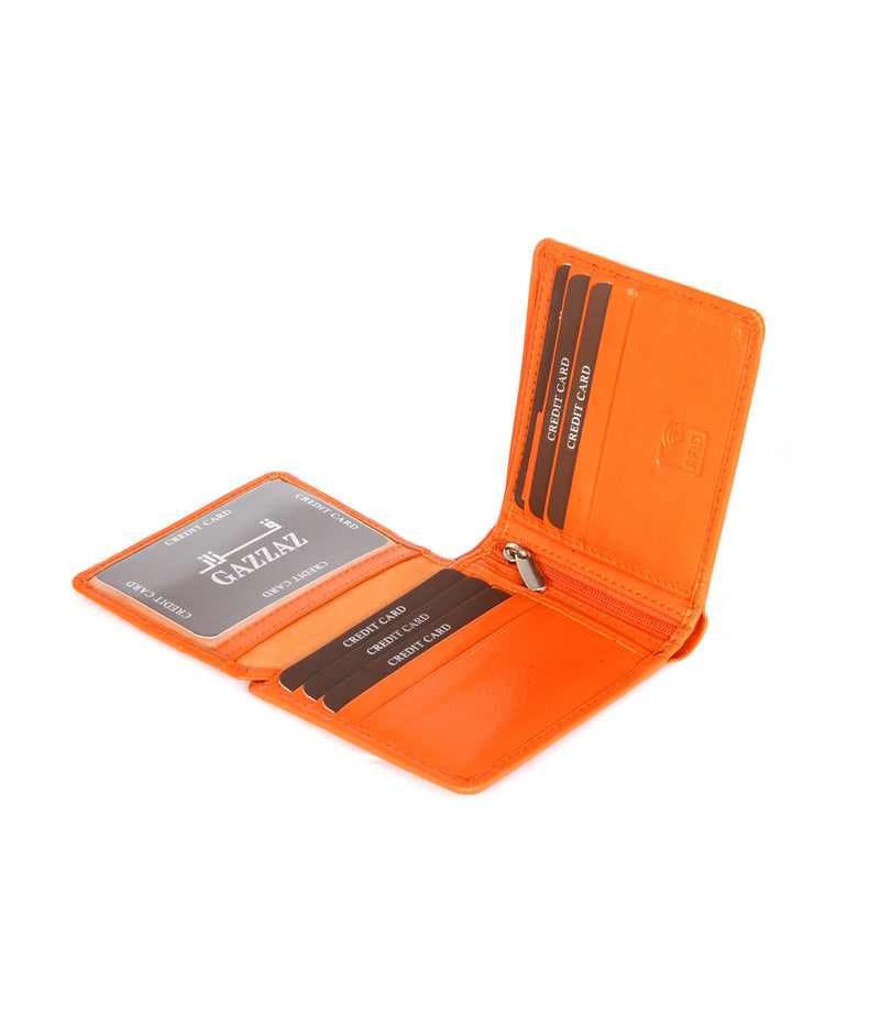 GAZZAZ LEATHER WALLET ORANGE