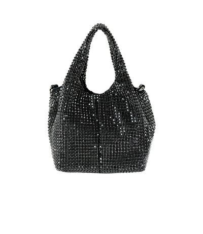 RHINESTONES STYLISH PARTY BAG BLACK COL