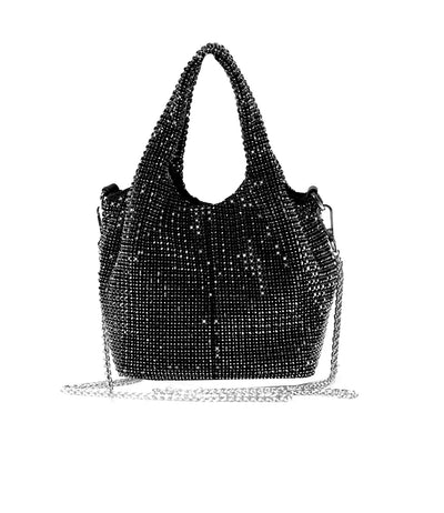 RHINESTONES STYLISH PARTY BAG BLACK COL