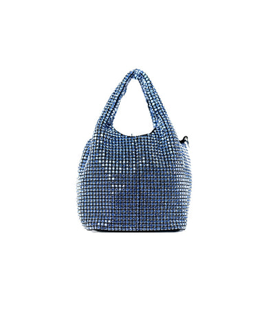 RHINESTONES STYLISH PARTY BAG BLUE