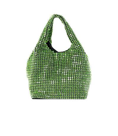 RHINESTONES STYLISH PARTY BAG GREEN