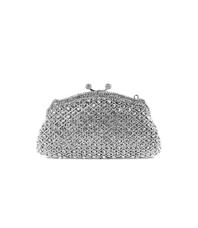 VINTAGE EVENING BAGS CRYSTAL SILVER