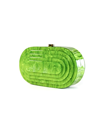 ACRYLIC FASHION CLUTCH EVENING BAG GREEN COL