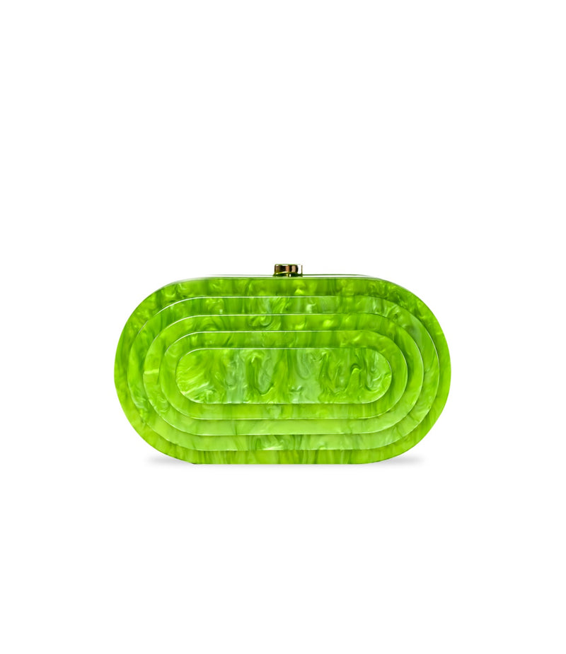 ACRYLIC FASHION CLUTCH EVENING BAG GREEN COL