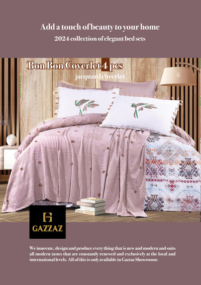 BONBO COVERLET SET 4PCS ROSE