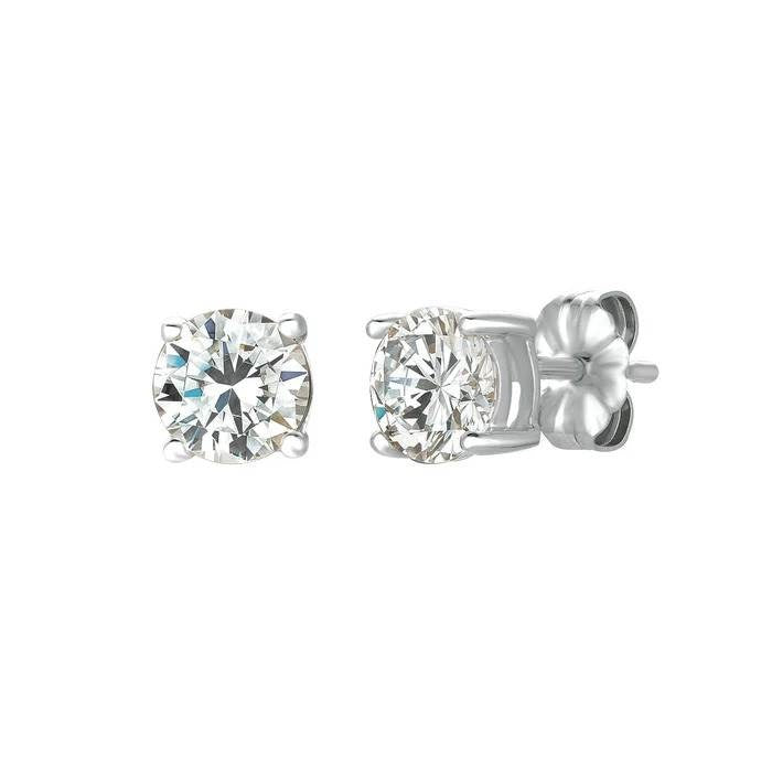 CRISLU 925 SILVER EARRINGS FINISHED IN PURE PLATINUM - 1.5 CARAT