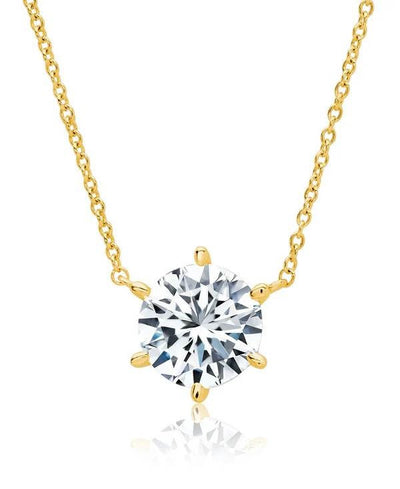 CRISLU NECKLACE - 6 PRONG - FINISHED IN 18KT YELLOW GOLD