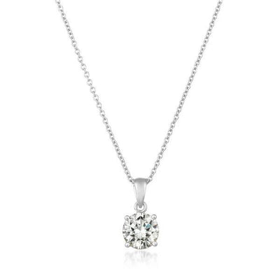 CRISLU 925 SILVER PENDANT NECKLACE FINISHED IN PURE PLATINUM