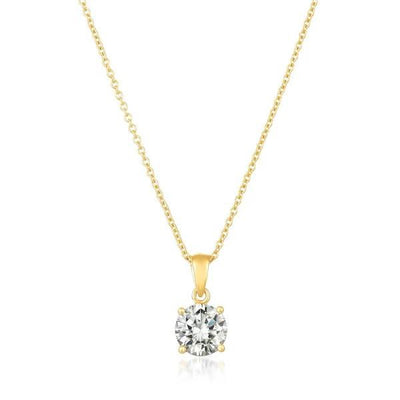 CRISLUBRILLIANT CUT PENDANT NECKLACE FINISHED IN 18KT YELLOW GOLD