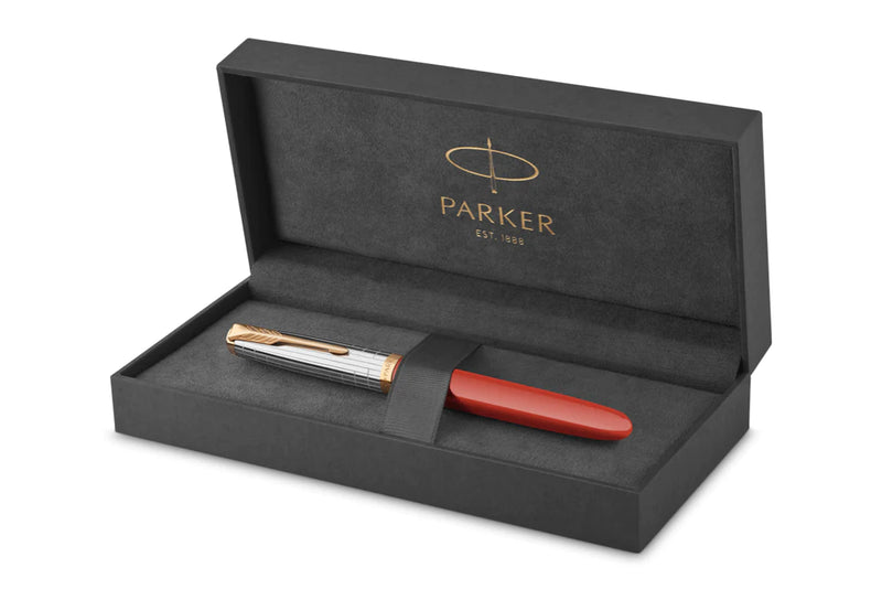 PARKER 51 PREMIUM RED GT FOUNTAIN PEN