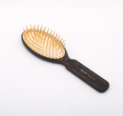 JANEKE HAIR BRUSH WITH GOLD COLOR TIPS - MEDIUM SIZE