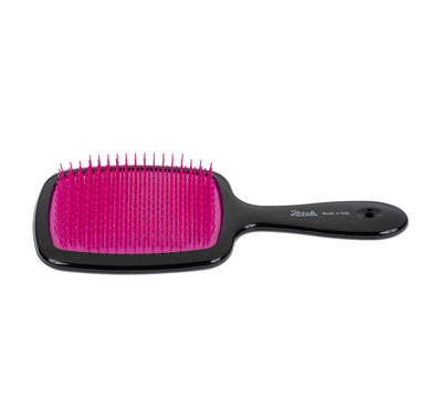 JANEKE HAIR BRUSH WITH SOFT TIPS BLACK & FUCHSIA COLOR