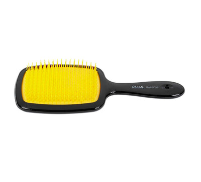 JANEKE HAIR BRUSH WITH SOFT TIPS BLACK & YELLOW COLOR