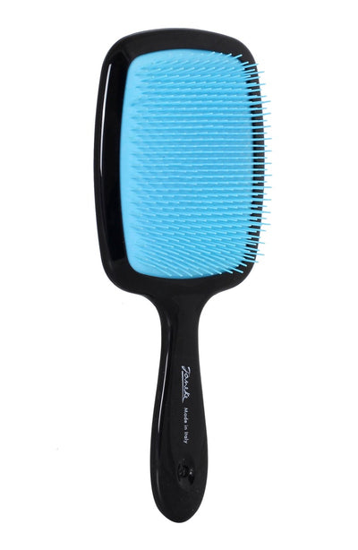 JANEKE HAIR BRUSH WITH SOFT TIPS BLACK & TURQUOISE