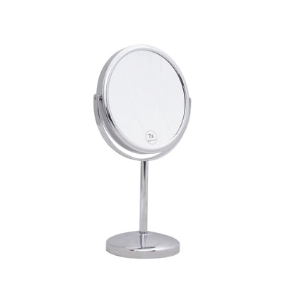 GAZZAZ HIGH QUALITY COSMETIC METALLIC CHROME TABLE MIRROR - TWO SIDED