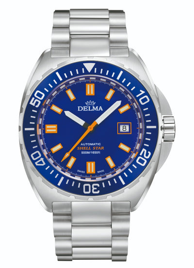 DELMA MEN WATCH 6.041 SHELL STAR AUTOMATIC 500M/1650FT WATER RESISTANT 50ATM