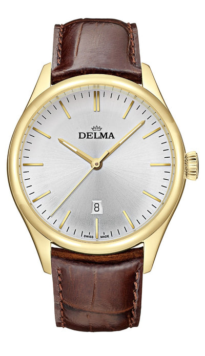 DELMA SWISS MADE MAN WATCH HERITAGE STAINLESS STEEL CASE WHITE DIAL