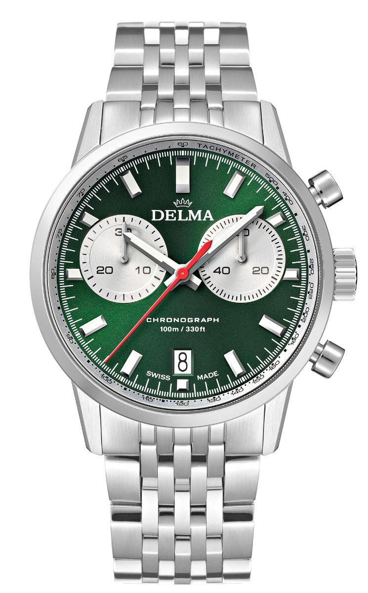 DELMA SWISS MADE MAN WATCH CONTINENTAL CHRONOGRAPH WITH TIME AND TACHY GAZZAZ