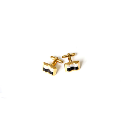 SPANISH GAZZAZ CUFFLINKS GOLD / BLACK WHITE