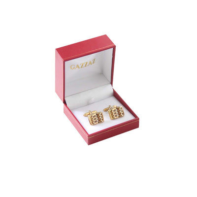 SPANISH GAZZAZ CUFFLINKS GOLD BEIG PEARL