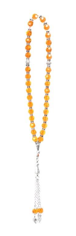 CRYSTAL ROSARY DARK YELLOW COLOR