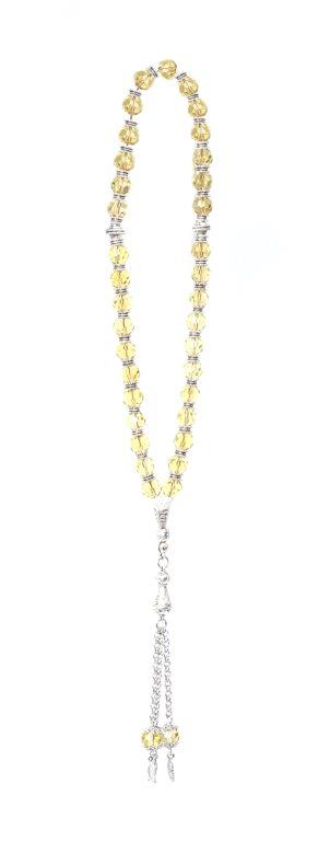 CRYSTAL ROSARY LIGHT YELLOW COLOR