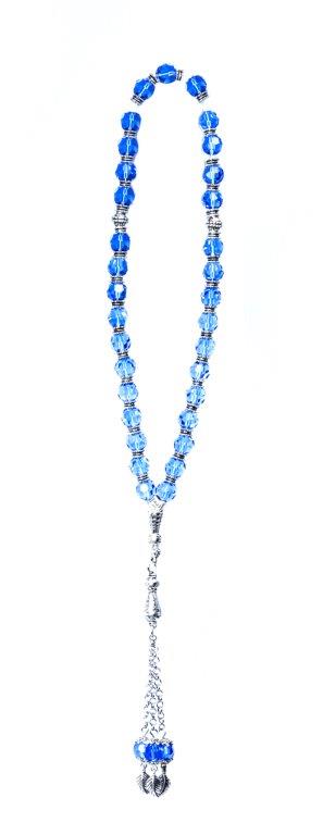 CRYSTAL ROSARY DARK BLUE COLOR