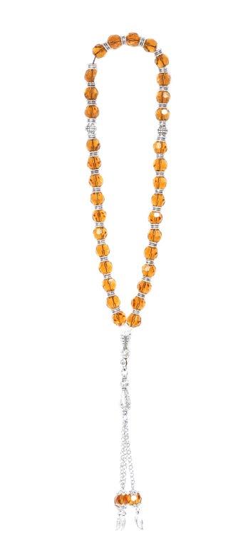 CRYSTAL ROSARY DARK YELLOW COLOR