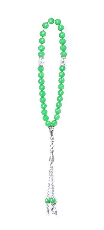 CRYSTAL ROSARY SHINY GREEN COLOR